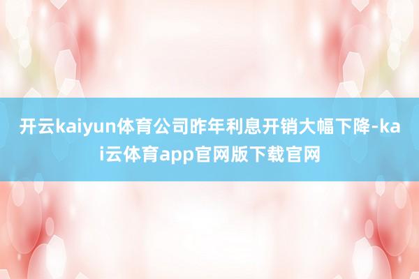 开云kaiyun体育公司昨年利息开销大幅下降-kai云体育app官网版下载官网