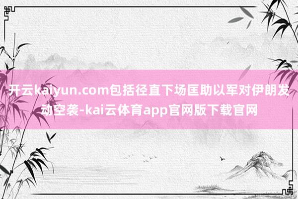 开云kaiyun.com包括径直下场匡助以军对伊朗发动空袭-kai云体育app官网版下载官网
